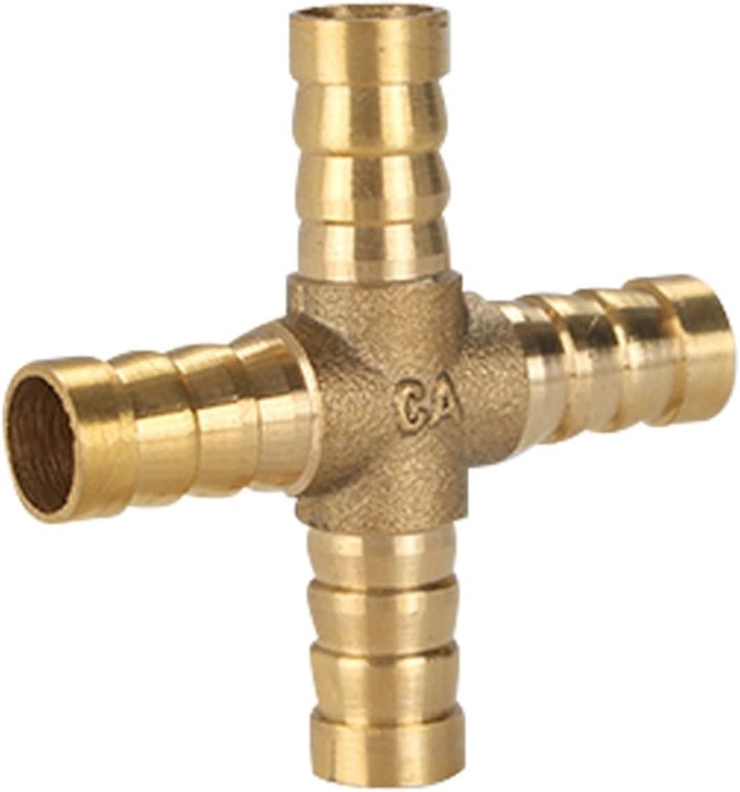 Brass Barb Pipe Fitting 2 3 4 Way Connector For 4mm 5mm 6mm 8mm 10mm 12mm Hose Copper Pagoda Gas Water Tube Fittings 1Pcs(Light Purple)