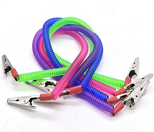 RZJZGZ 4Pcs Dental Napkin Clip Bibs Holder Clips Flexible Metal Elastic Dental Bib Chain for Bibs/Face Cover/Kids Adult and Elderly