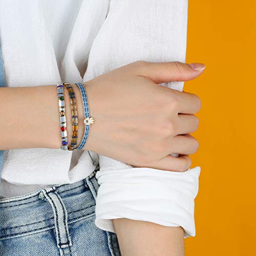 KELITCH Bracelets D'amitié Bracelets Réglables Bracelets Charme En Corde Multicolore – Image 4