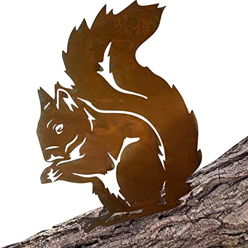 10 Pcs Decoração de jardim de esquilo de metal | Silhueta animal Design de jardim elegante - Estacas