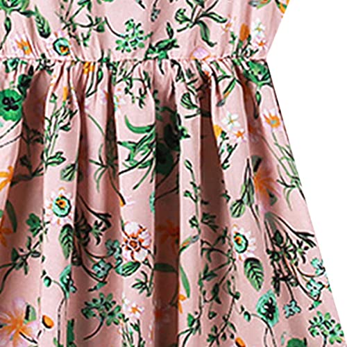 Girls Summer Dress Fruit and Floral Print Sleeveless Casual A Line Dresses Beach 3 to 9 Years Girls Teal Floral Dress3