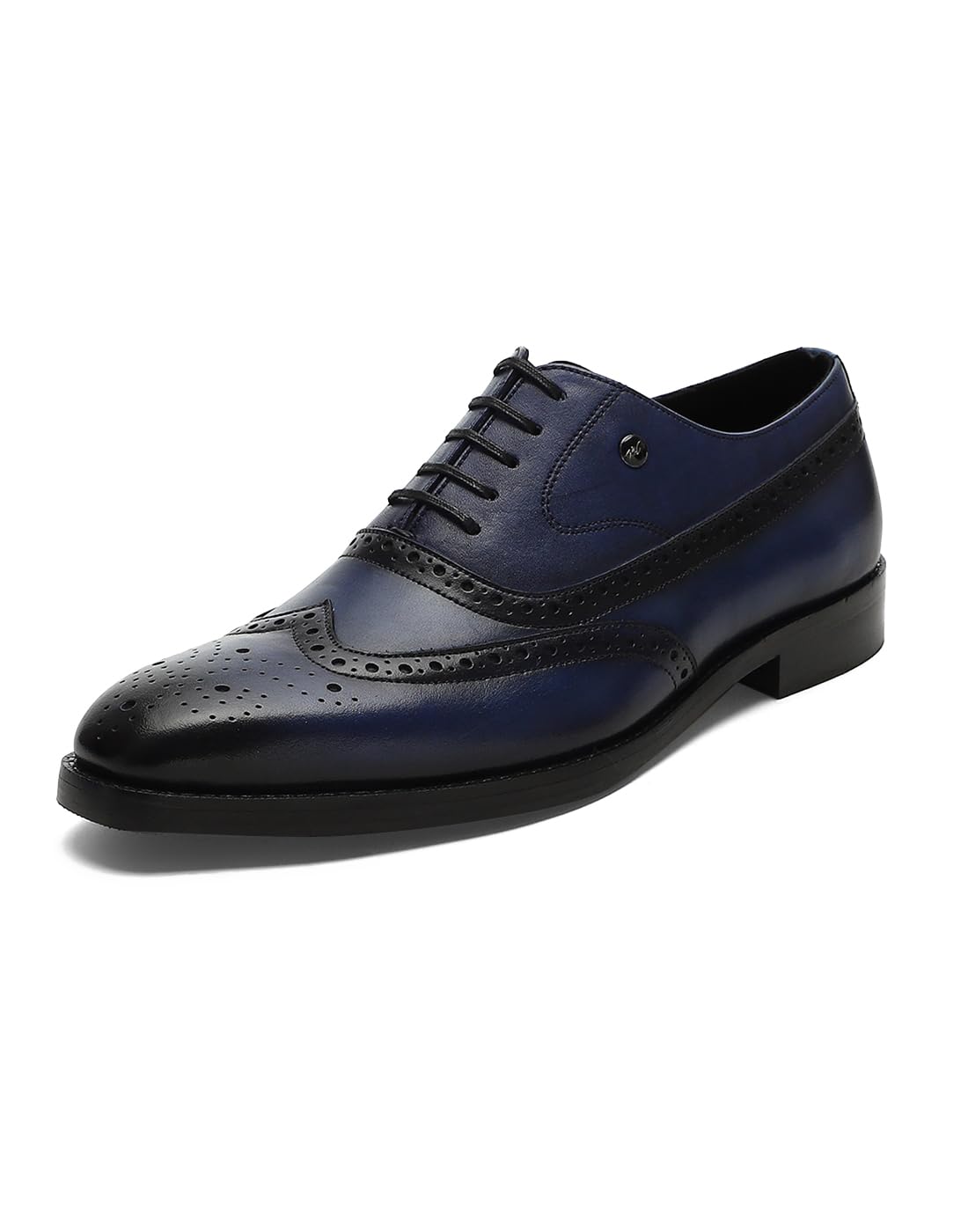 Mens Solid Lace Up Genuine Leather Formal Brogue Shoes (201826FW)-image-3