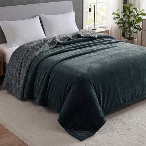 MollisHomes Sherpa Double Bed Blanket 400 GSM, 220x240 cm, Charcoal - Image 3