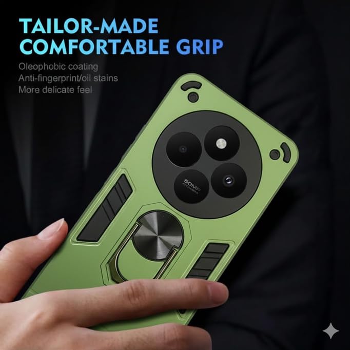 Image of Armor Kickstand Defender Back Cover case Mobile Cover for Poco C75 5G / Poco M7 5G / Redmi 14C 5G / Redmi A4 5G