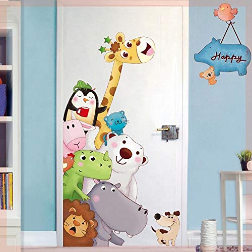 Pegatinas de pared pegatinas de puerta pegatinas de pared papel tapiz para niñas pegatinas de pared para habitación de niños-Dibujado a mano zoo_Extra large Cover