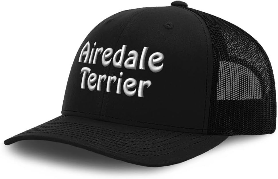 Speedy Pros Mesh Cap Hat Embroidered Airedale Terrier Dog Bingley Waterside Style A Trucker Hats for Men & Women Cotton