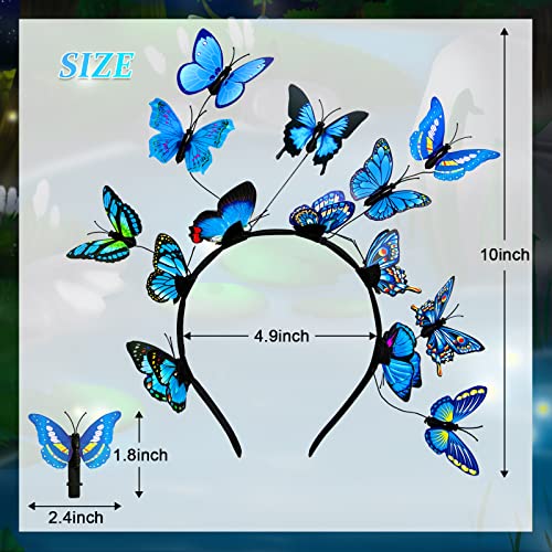 Quescu Butterfly Fascinator Headband For Women,Butterfly Headband Crown,Tea Party Hats Halloween Costume Butterfly Headpiece #TOP4