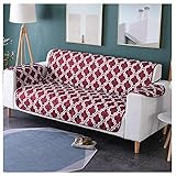 GODGETS Funda Cubre Sofá - Protector para Sofás Acolchado - Anti-Sucio para Mascotas Protector de Sofá Muebles,Vino Rojo 2,2 Plazas