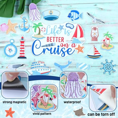 27 imanes decorativos para puertas temática crucero miniatura 2