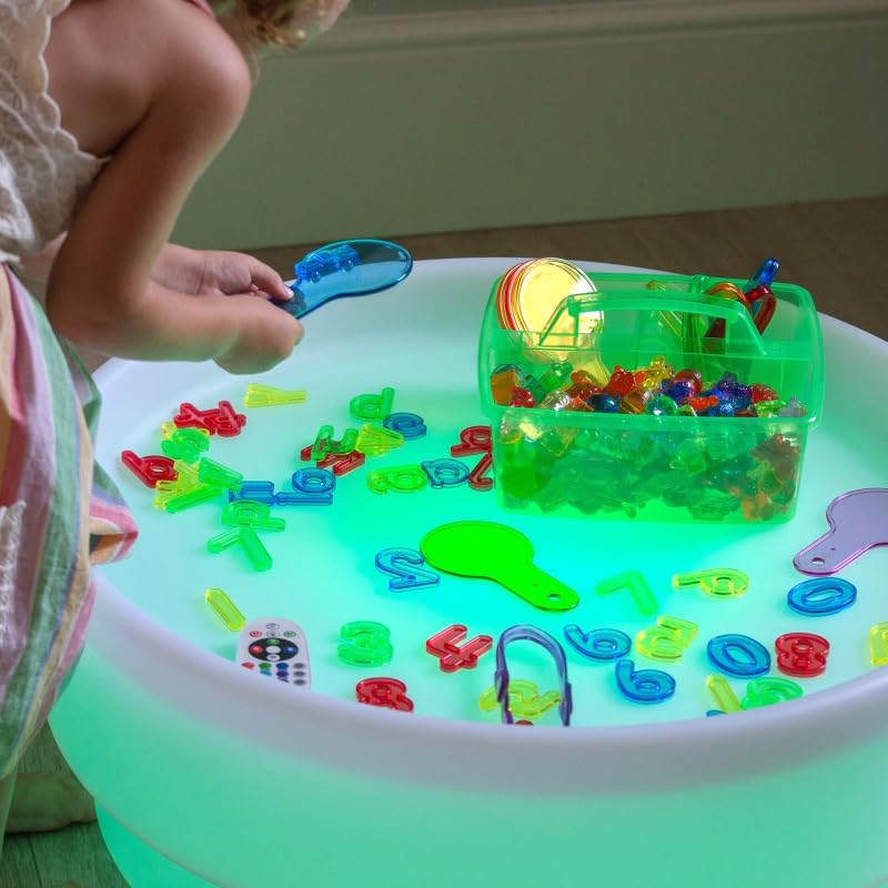 tickit Set per la Scoperta dei Colori traslucidi – Set di 245 Pannelli Luminosi con Forme, Lettere, Numeri e Strumenti per smistare, Giocare a Colori e attività Matematiche precoci