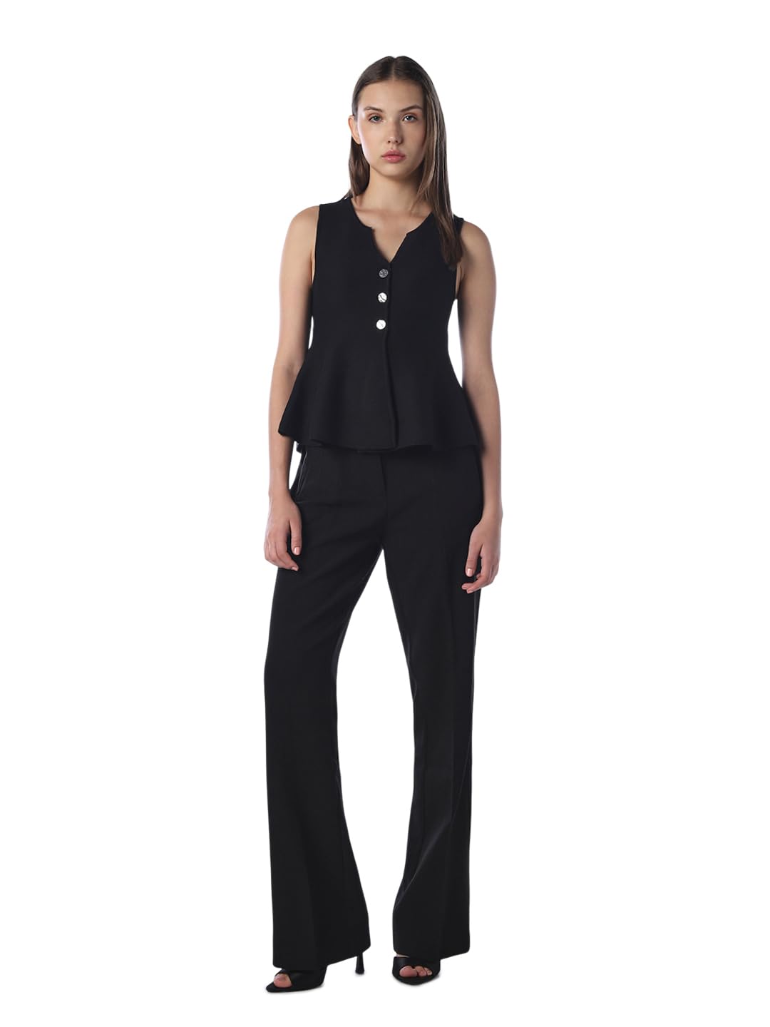 only Women's Solid Regular Fit Black Top-picture-22
