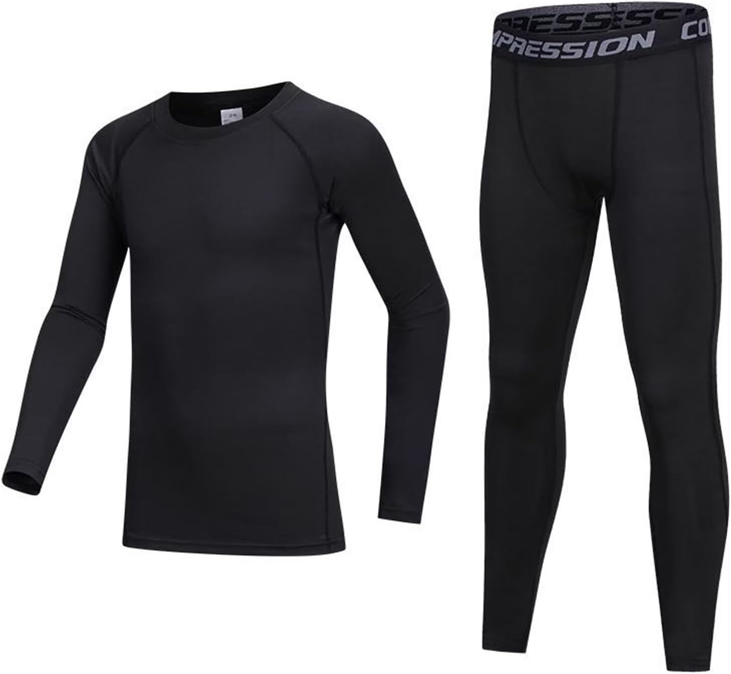 Kids Thermal Base Layer Set Boys Compression Sets Children Gym Sport Compression Suit for 6~13 Age