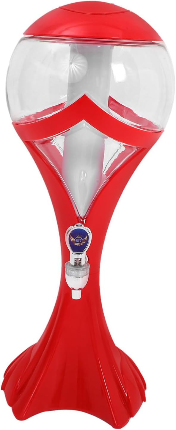 1Pc LED Ice Pillar Beer Tower Party Drink Dispenser for Beer Cocktails Beverages for Home Camping Beach Gatherings Patio Events Easy One Handed Tap Handle