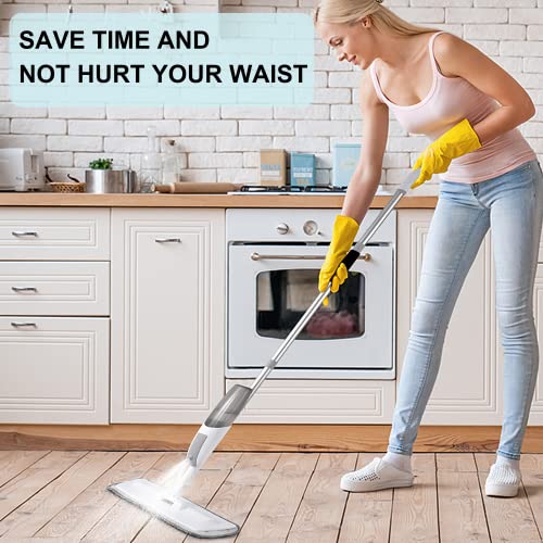 Spray Mop For Floor Cleaning, 360Rotatable Mop With 4 Washable Pads, Refillable Spray Bottle And 1 Scraper, Flat Mop For Home Kitchen Hardwood Laminate Wood Ceramic Floor Cleaning #TOP7