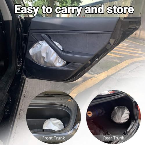 Parasol para parabrisas de Tesla Model Y y Model 3, protector solar plegable de coche 5
