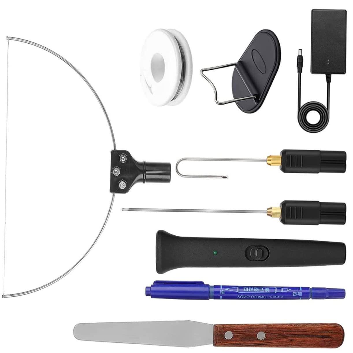 Angoily Cortador De Espuma Eléctrico Alambre Caliente Para Manualidades, Herramienta De Corte En Caliente De 9 Piezas, Abs y Acero Inoxidable, Uso Artesanal y Hobby Creativo