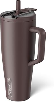 BruMate Era Flip 40oz Tumbler with 100% Leakproof Covered Straw Lid | Hygienic Covered Straw | Insulated Stainless Steel Water Bottle with Handle | Cup Holder Friendly | BPA-Free Java
