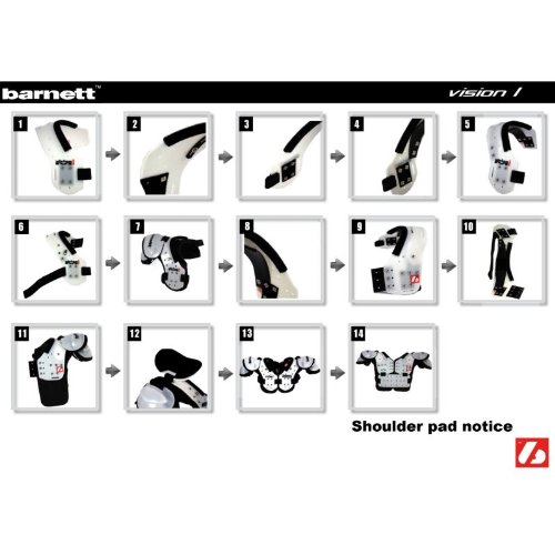 BARNETT Vision I American Football Schulterschutz, sehr leicht, Gr M, Farbe schwarz