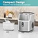 EUHOMY Nugget Ice Makers for Countertop with Ice Scoop & Basket, Self-Cleaning Sonic Pebble/Pellet Ice Maker Machine with 35lbs/24H Soft Ice for Home/Kitchen/Office, Stainless Steel, Silver