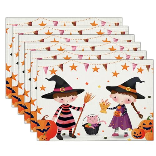 Sets de table Halloween mignonne sorcière décoration de tables de fêtes - 3