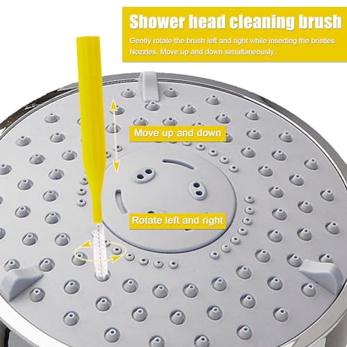 Image of 10pcs Shower Head Cleaning Brush, Gap Hole Anti-Clogging Cleaning Brush with 10 Stainless Steel Pin Picks Small Hole Cleaner Tool for Car Washer 3D Printer Tubes (Yellow)