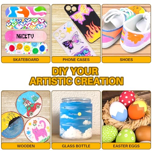 NICETY 136 Colors Acrylic Paint Pens for DIY Crafts & Art Supplies