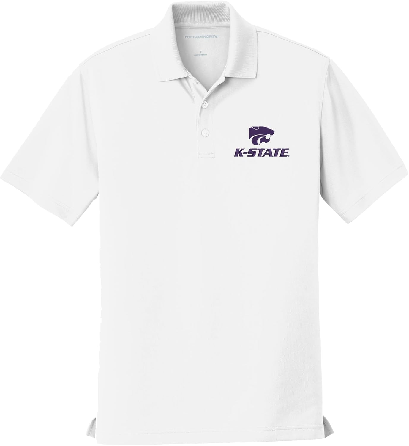 Kansas State University Men's Short Sleeve Performance Polo with K-State Powercat Logo