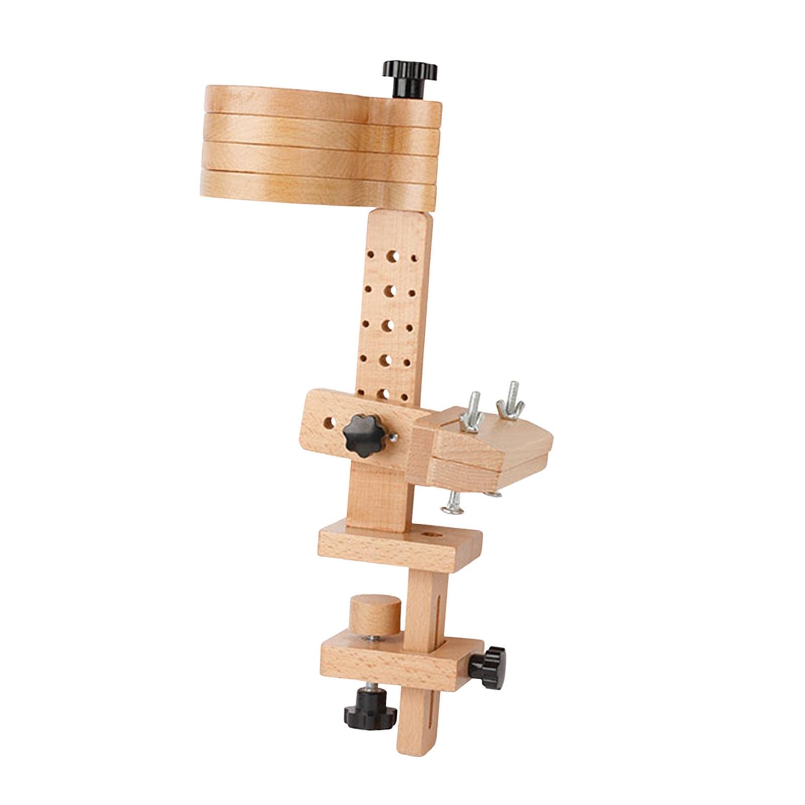 Supporto for Telaio da Ricamo in Legno, Quattro vassoi for Perline for riporre Piccoli Oggetti Accessori for Cucire in Legno Rotondi Regolabili in altezza/663