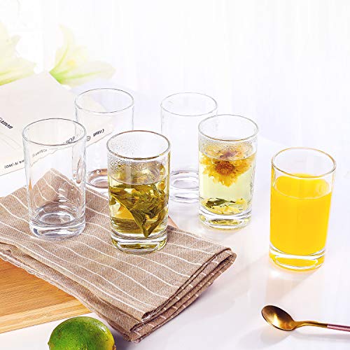 Highball Glasses Set of 6, Lead-Free Heavy Drinking Glass 10 Oz, Elegant Clear Glasses Cups for Water, Wine, Beer, Cocktails and Mixed Drinks - Thumbnail 5