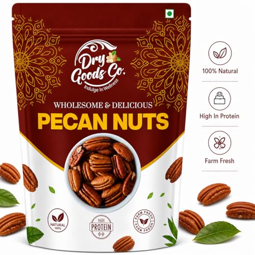 Image of Dry Goods Co. Pecan Nuts 200g | Premium Vacuum Packed Pecans | Lab Tested & Fresh | Naturally Crunchy & Rich in Nutrients | Healthy Snack, Baking & Trail Mix Nuts