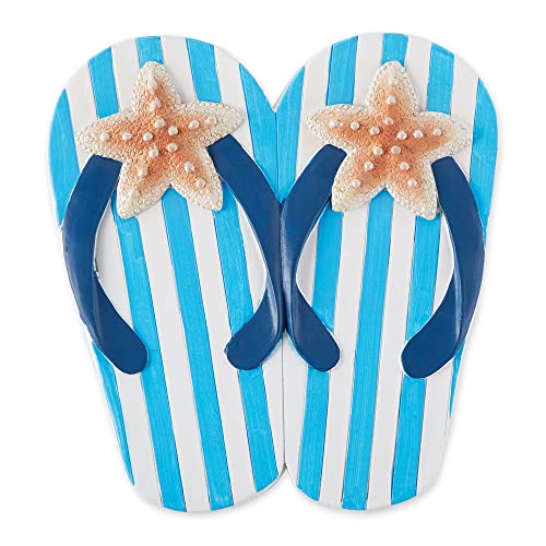 DII Cement Stepping Stone Collection Decorative Colorful, 9x9.5, Starfish Flip Flops
