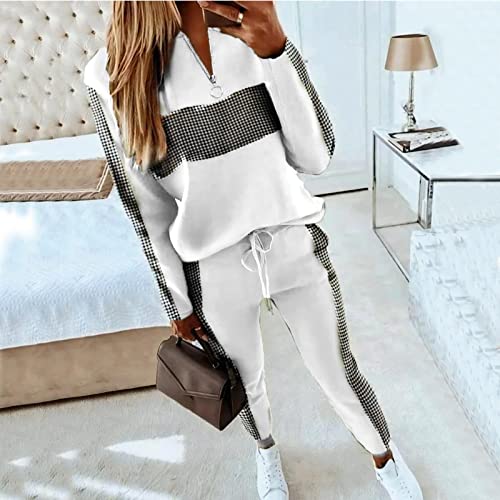 Kylasien Casual Outfits Long Pant Set Sweatsuits Lounge Workout Sets For Women Half-Zipper Matching Joggers 2 Piece Tracksuit #TOP1
