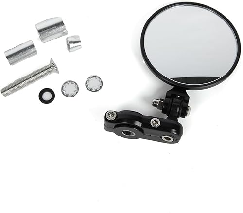 Miniatura 4 de Espejos laterales plegables negros de 3 pulgadas, redondos, 7/8 pulgadas, para Harley Davidson Kawasaki Suzuki Yamaha Cruiser Dirt Bike Scooter ATV