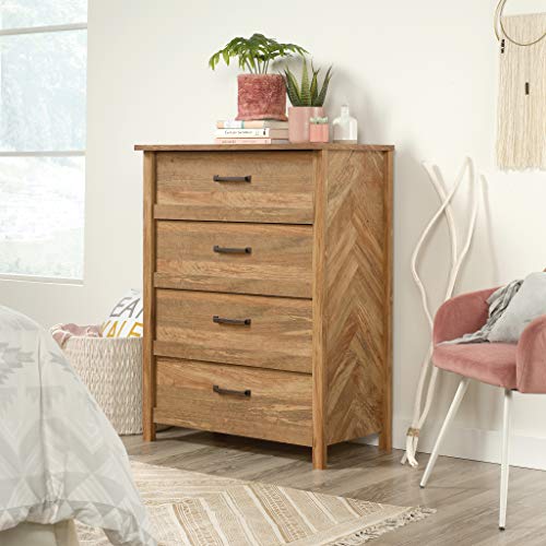 Image of Sauder Cannery Bridge 4-Drawer Chest, L: 31.26 inch x W: 18.58 inch x H: 41.5 inch, Sindoori Mango finish