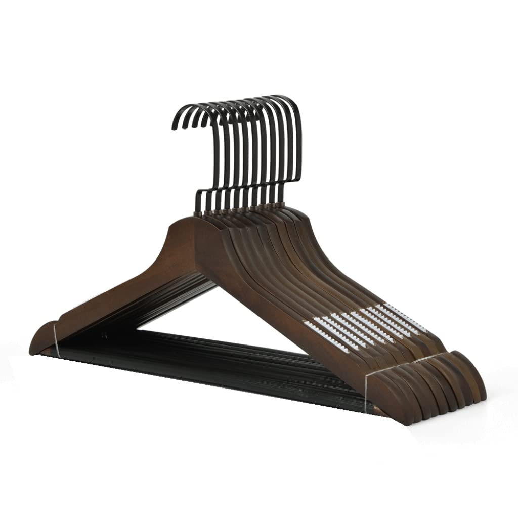 HCZKIUJY coat hangers,clothes hangers,hanger, For Clothes Solid Wood Coat Wooden Suit 10 Pack Smooth Non-slip Bar Suitable For Daily Use Clothes