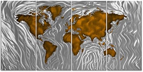 Metal Wall Art Mapped Out Brown by Ash Carl