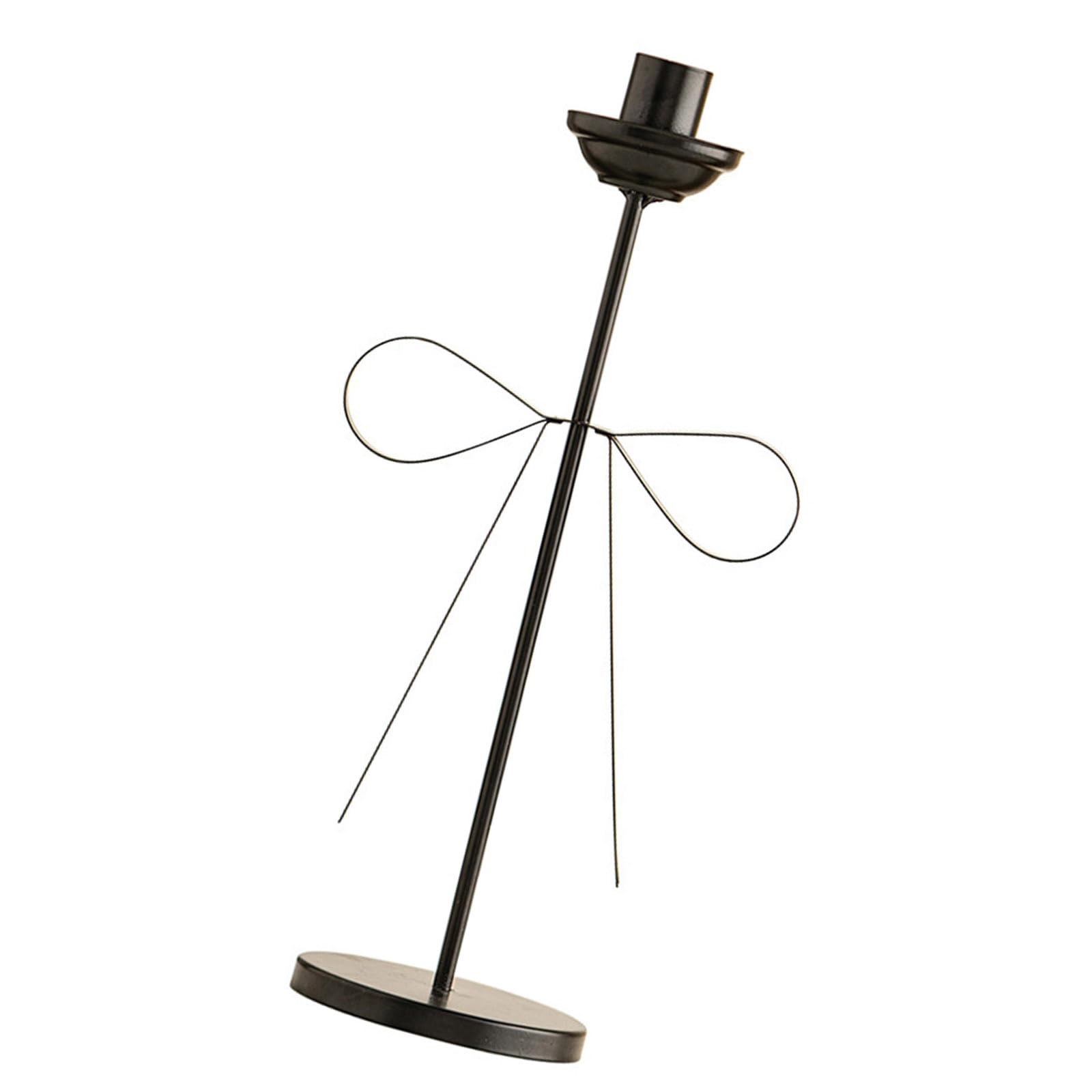 Carotoe L Decorative Stands Iron Taper Holders Bowknot Candlestick Holders For Wedding, Dinning, Party Decorations Candlestick