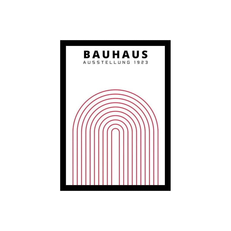 Image of BLINKART Vintage Bauhaus Retro Geometric Aesthetic Poster Gallery | Colorful Wrap Framed For Home Office Studio Living Room Modern Art Studio Decoration Abstract Shapes | (d71) | 13x10 Inch