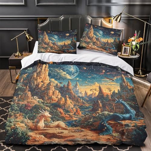 Ensemble de literie 3D avec fermeture éclair en microfibre résistante - 4
