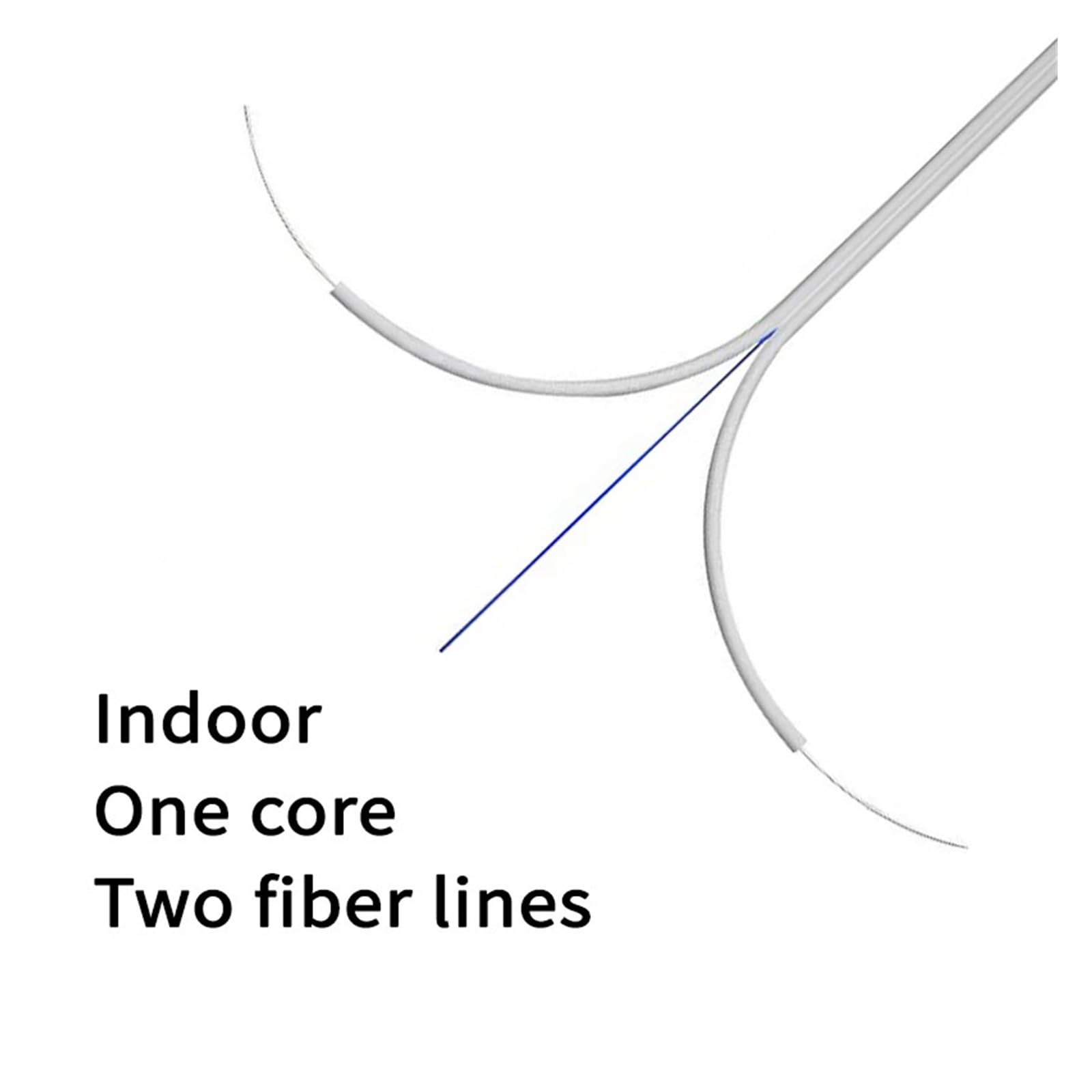 Câble de dérivation à fibre optique monomode intérieur 1000M FTTH avec ligne à double fibre monoconducteur en fil d'acier