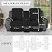 Easy-Going Non-Slip Loveseat Recliner Sofa with Console, Water Resistant Double Reclining Couch Cover with Adjustable Strap, 2-Piece Washable Furniture Cover for Dog Pet (2 Seater, Black)