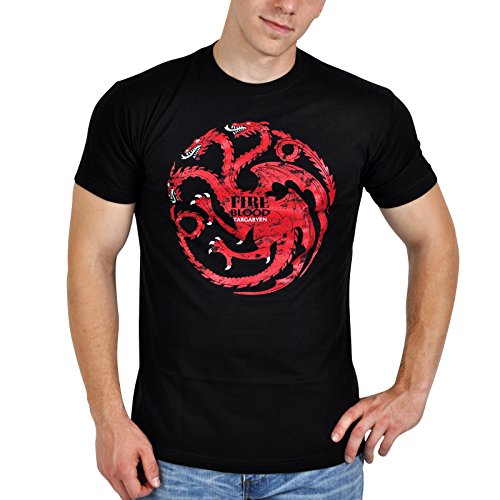Juego de Tronos - Camiseta Casa Targaryen - T-Shirt Fire & Blood - L