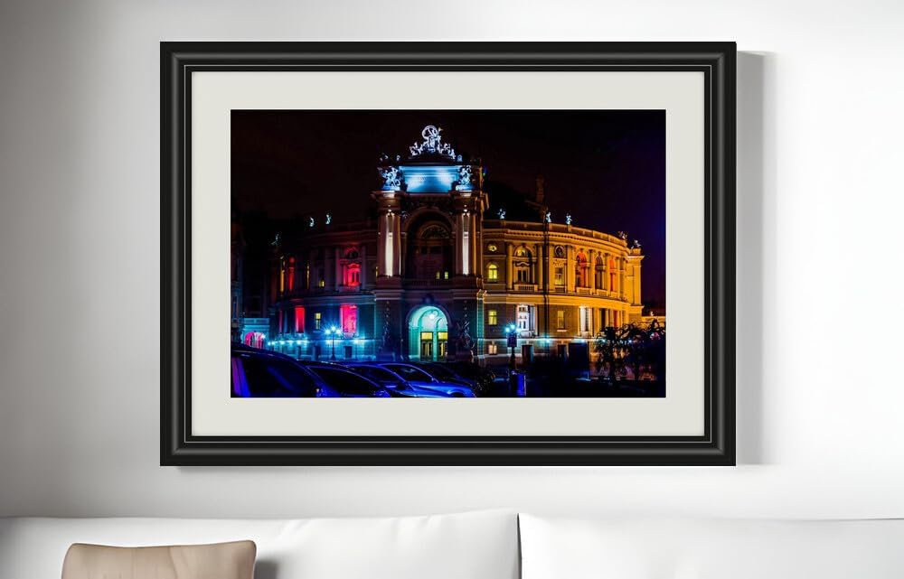 JVERF - JZZF11330 Ukraine Odessa Houses Sculptures Opera House Night| Self-Adhesive Painting | Frameless