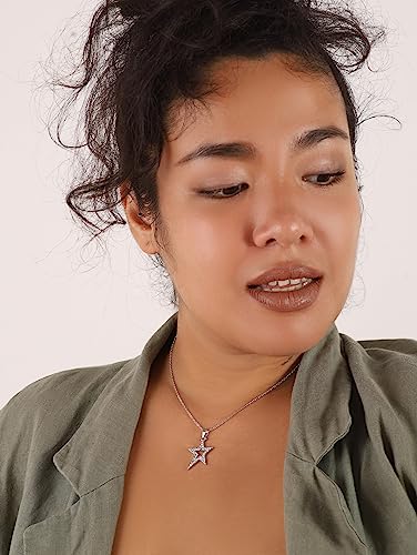 Sacina Grunge Y2k Aesthetic Star Necklace, Gothic Rhinestone Star Necklace for Women, Christmas New Year Jewelry Gift3