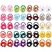 40pcs/set Baby Girls Flower Mini Hair Ties, Rhinestone Satin Hair Elastics for Toddlers Kids, Multicolor Candy Baby Scrunchies Soft Ponytail Holders Rubber Bands Hair Accessories