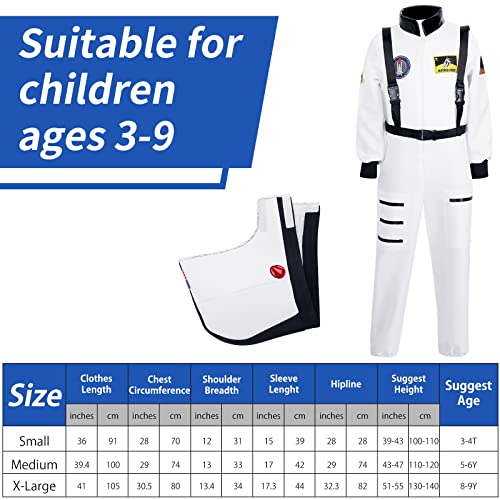 Geyoga Astronaut Costumes For Kids Astronaut Dress Up Role Play With Astronaut Helmet For Birthday Theme Party (8-9Y) #TOP1