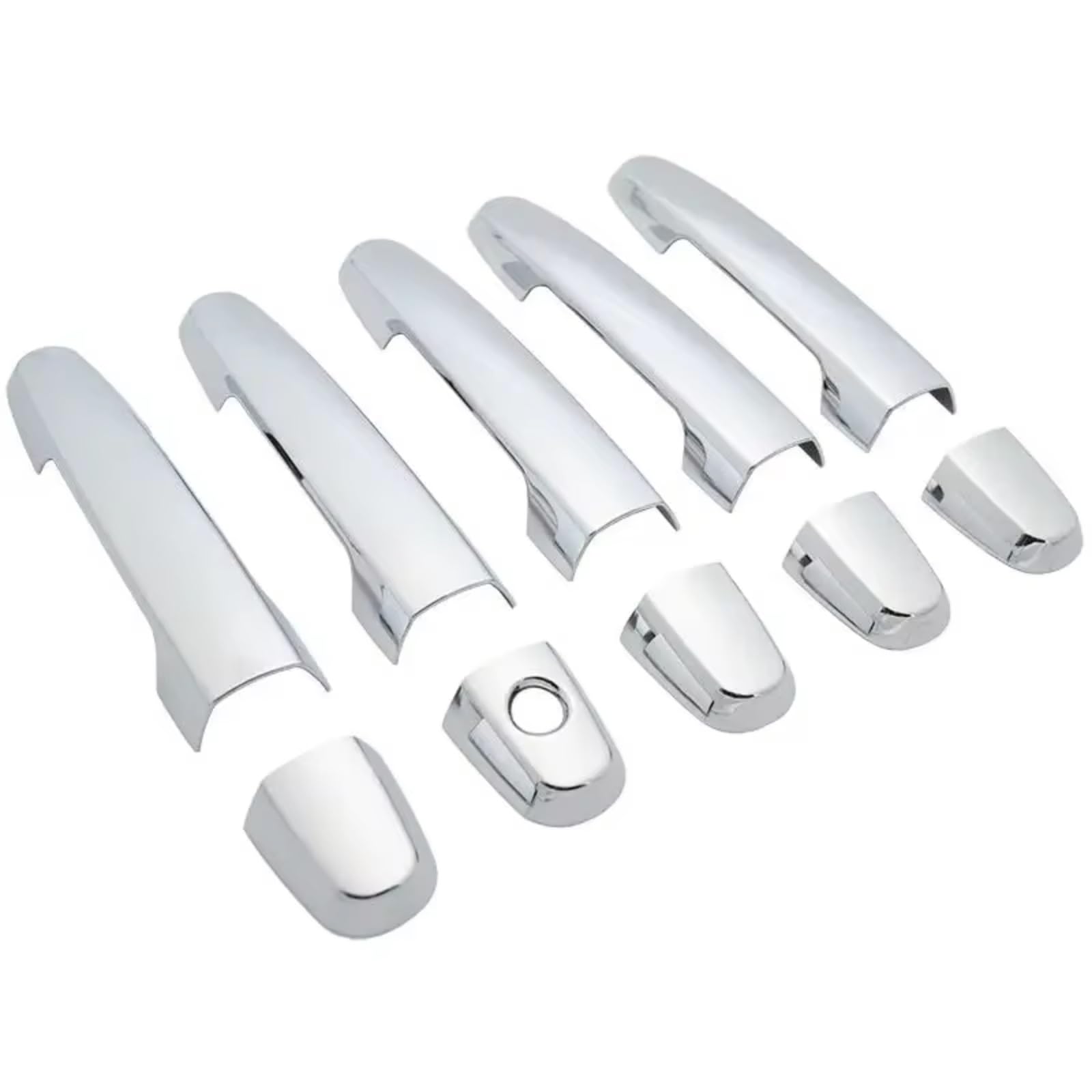 for Toyota for RAV4 2006-2013 Gloss Black Chrome Car Door Handle Covers Styling Accessories Car Exterior Door Handle(Silver 0 Button)