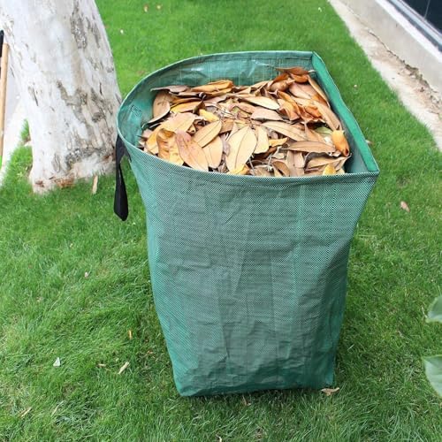 Heavy Duty Reusable Collapsible Garden Leaf Bags - 2 Pack Dustpan Yard Waste Bags for Leaves, Lawn Debris & Grass Clippings - Stand-Up Waste Bin Solution