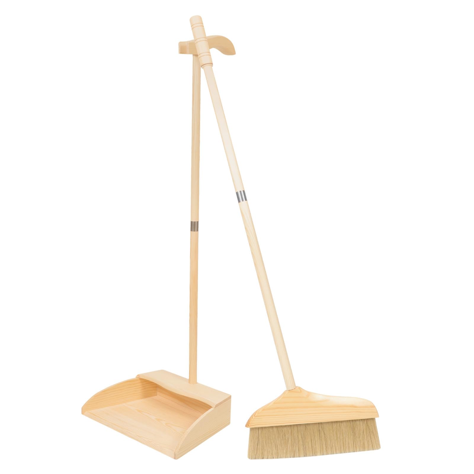 jojofuny Besen und Kehrschaufelset mit Weichen Borsten Griff Ergonomisch und Einfach zu Bedienen für Werkstätten und Gehwege im Haushalt