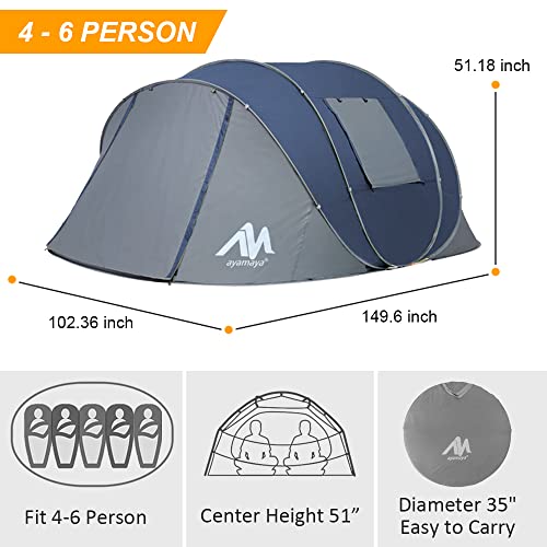 Pop Up Tent & Tent Footprint, Ayamaya Pu 3000 Waterproof Tent Ground Cloth For Family Camping Tents With 6 Tent Stakes For Camping Hiking Picnic #TOP2